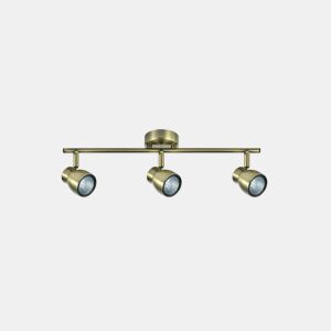Fita de 3 luzes em metal dourado série chacho 48,5cm