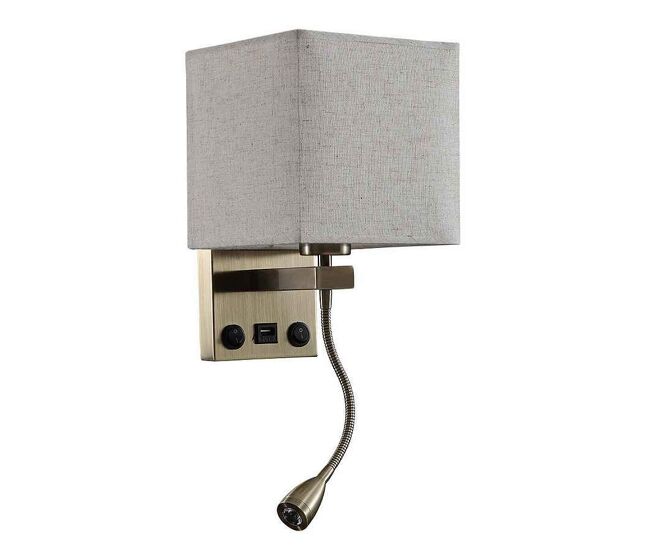 Aplique de pared metal color beige serie stephen 17cm