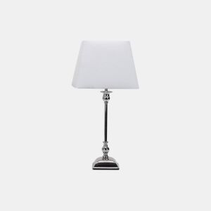 candeeiro de mesa metálico cor cromada percasol série 25cm