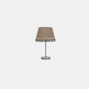 candeeiro de mesa de fibras naturais cor dourada série ada 25cm