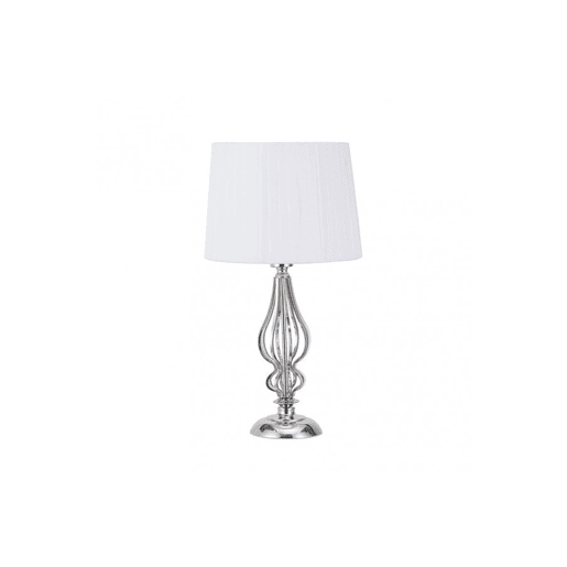 candeeiro de mesa em metal cromado série cebrano 30cm