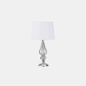 candeeiro de mesa em metal cromado série cebrano 30cm