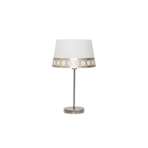 candeeiro de mesa metálico cor branca serie dalia 25cm