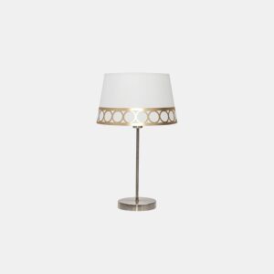 candeeiro de mesa metálico cor branca serie dalia 25cm
