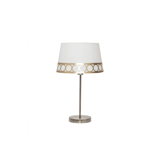 candeeiro de mesa metálico cor branca serie dalia 25cm