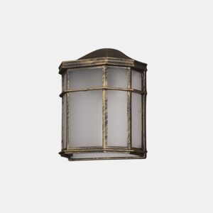 candeeiro de parede exterior em alumínio dourado de 11 cm da série bellatrix