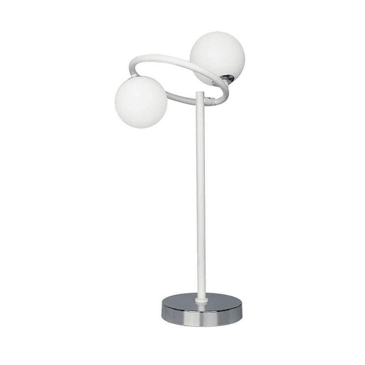 candeeiro de mesa metálico cor branca série la habana 21cm