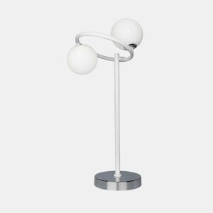 candeeiro de mesa metálico cor branca série la habana 21cm