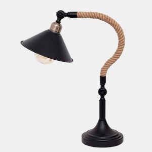 candeeiro de mesa em metal cor preta série cabo 21,5cm