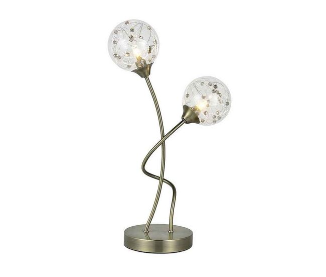 Lampara sobremesa metal color dorado serie rio de janeiro 24cm