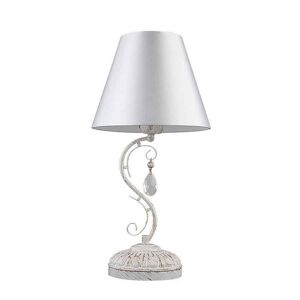 candeeiro de mesa metálico série cor branca clematis 25cm