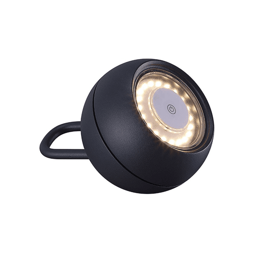 candeeiro de mesa em metal preto série kika 10cm