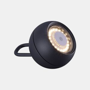 candeeiro de mesa em metal preto série kika 10cm