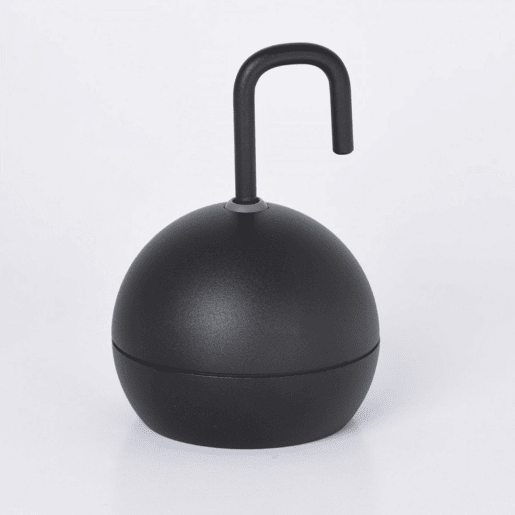 candeeiro de mesa em metal preto série kika 10cm