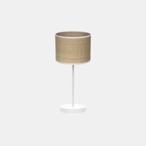 candeeiro de mesa metálico cor branca série jerte 17cm