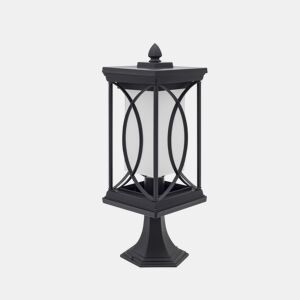 candeeiro de mesa de jardim em metal preto série jardim 16cm