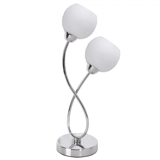 candeeiro de mesa em metal cromado série umbria 23cm