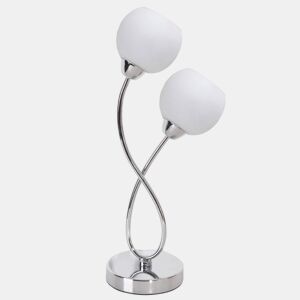 candeeiro de mesa em metal cromado série umbria 23cm