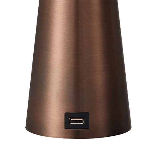 candeeiro de mesa em metal castanho série pearl 33cm