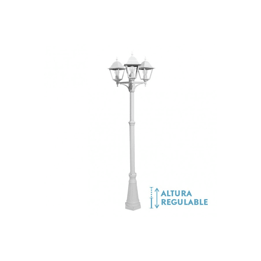 candeeiro de rua para jardim alumínio cor branca série spica 62cm
