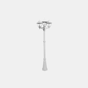 candeeiro de rua para jardim alumínio cor branca série spica 62cm