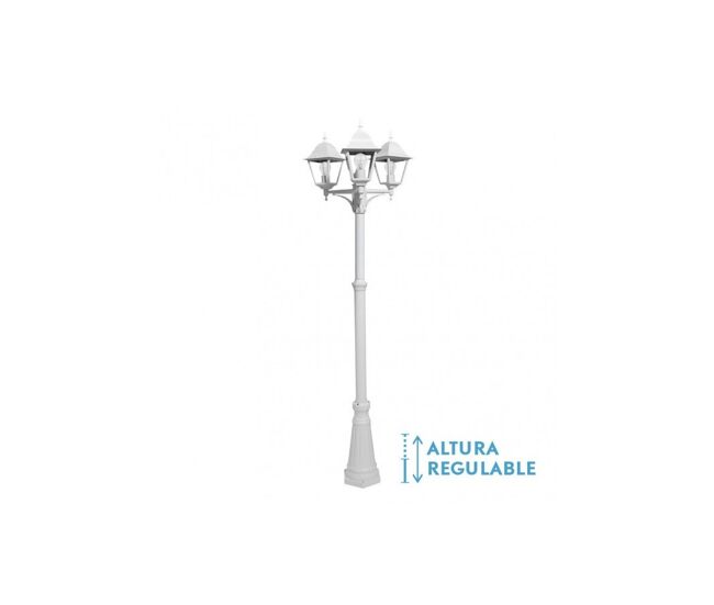 Farola para jardin aluminio color blanco serie spica 62cm