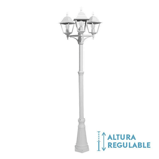 candeeiro de rua para jardim alumínio cor branca série spica 62cm