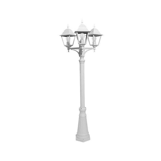 candeeiro de rua para jardim alumínio cor branca série spica 62cm