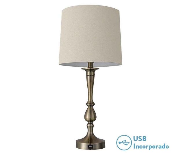 Lampara sobremesa metal color dorado serie khalifa 28cm