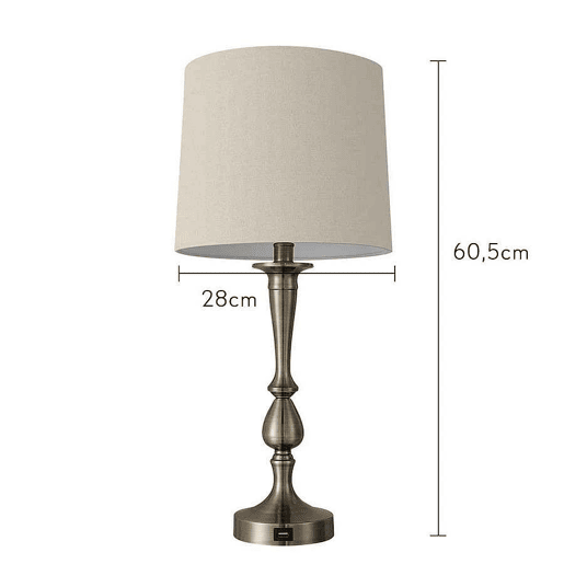 candeeiro de mesa em metal dourado série khalifa 28cm