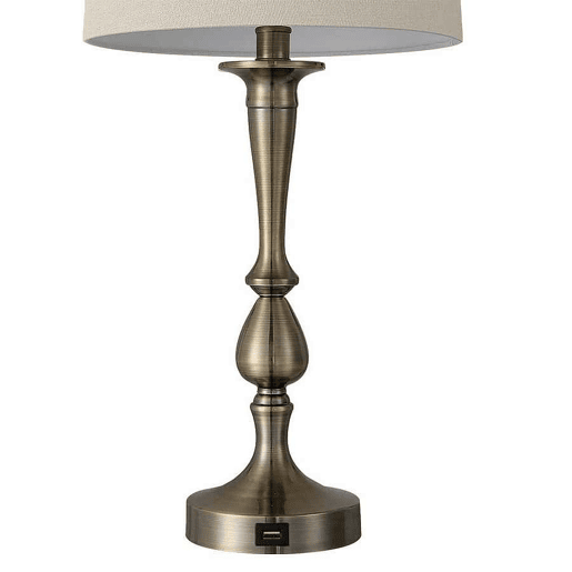 candeeiro de mesa em metal dourado série khalifa 28cm