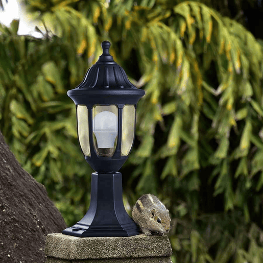 candeeiro de parede de jardim em policarbonato cor preta série angélica 16,6cm candeeiro de parede de jardim em policarbonato cor preta série angélica 16,6cm
