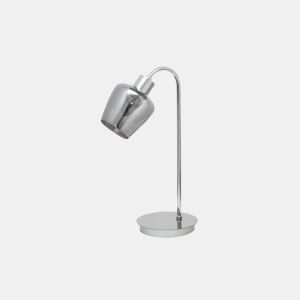 candeeiro de mesa em metal cromado série soline 18cm