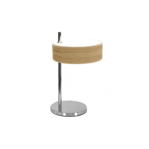candeeiro de mesa em metal cromado série haiti 22cm
