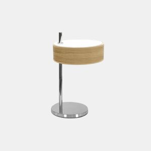 candeeiro de mesa em metal cromado série haiti 22cm