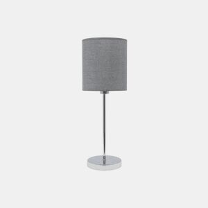 candeeiro de mesa em metal prateado série axel 17cm