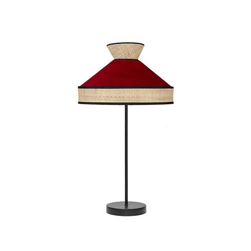 candeeiro de mesa metálico cor vermelha série fabrizio 30cm