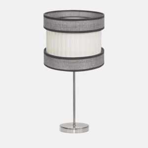 candeeiro de mesa em metal niquelado série home 30cm