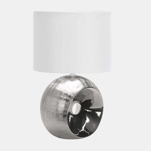 candeeiro de mesa em cerâmica cromada série ea 30cm