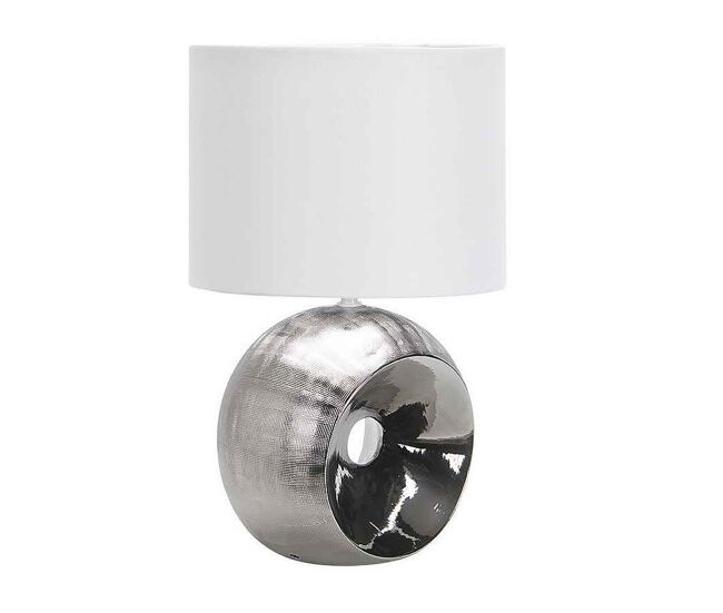Lampara sobremesa ceramica color cromo serie ea 30cm