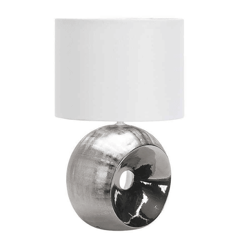 candeeiro de mesa em cerâmica cromada série ea 30cm