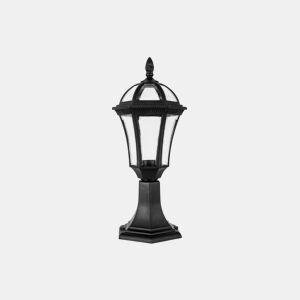 candeeiro de parede de policarbonato para jardim cor preta série comino 17,6cm