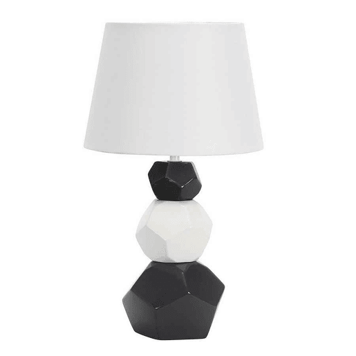 candeeiro de mesa em cerâmica série cor branca foz 24cm
