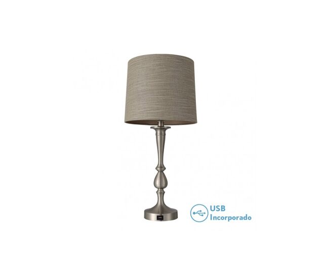 Lampara sobremesa metal color niquel serie khalifa 28cm