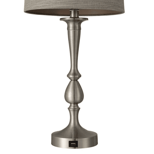 candeeiro de mesa em metal niquelado série khalifa 28cm