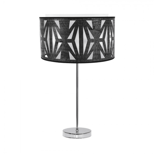 candeeiro de mesa em metal cromado série katerina 30cm