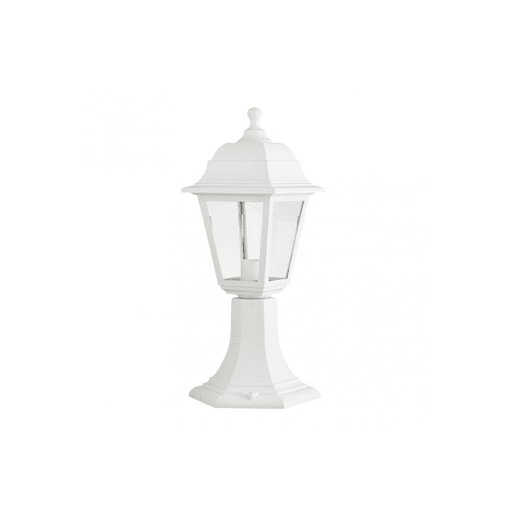 candeeiro de parede para jardim em policarbonato branco série albahaca 16,5cm