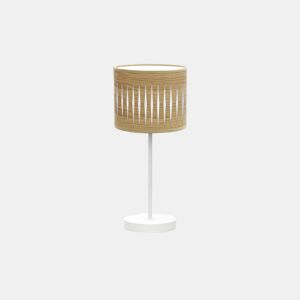 candeeiro de mesa metálico cor branca série piron 17cm