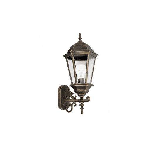 candeeiro de parede exterior em alumínio cor preta série regulus 25cm