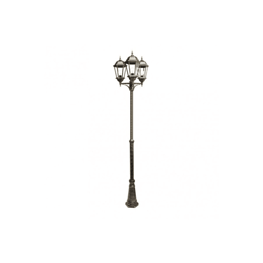 candeeiro de rua para jardim alumínio cor preta série regulus 60cm